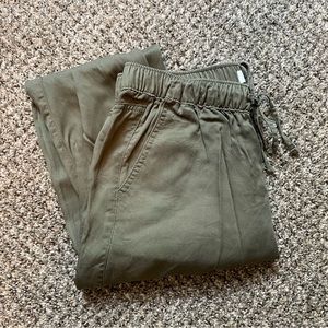 Army Green Linen Pants